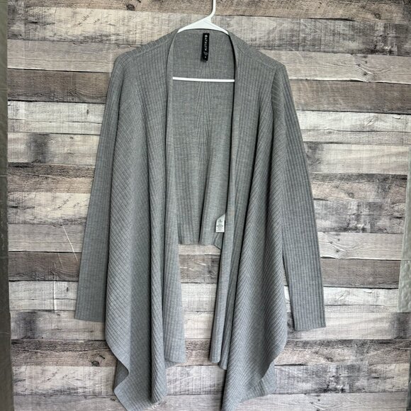 Athleta Solstice Wrap Sweater Cardigan Women's S Gray Wool Blend Yoga Workout - Picture 1 of 7